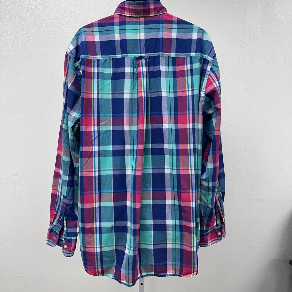 Chaps Plaid‎ Button Down Shirt Long Sleeve Easy Care Comfort Fit 2XL - Picture 8 of 13